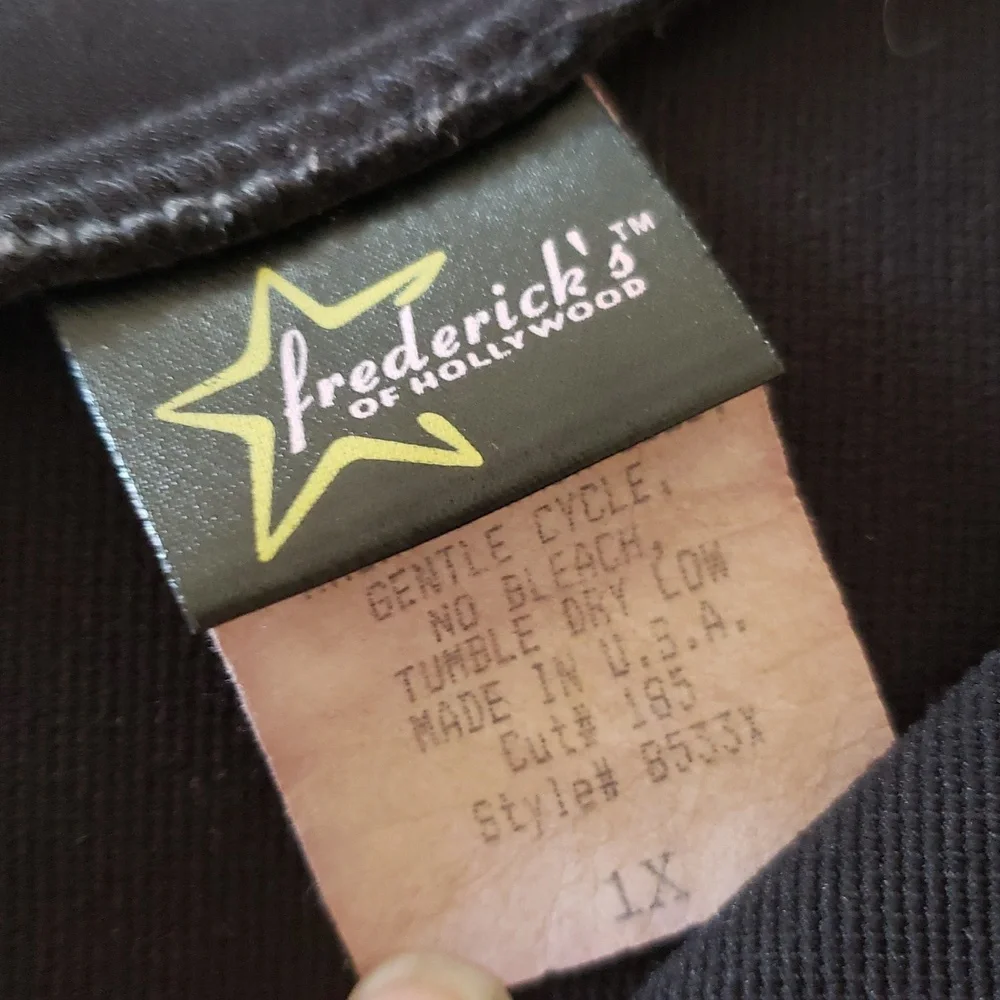 Vintage 90's Frederick's Of Hollywood Bodycon Black Dress Size XL - Picture 9 of 11